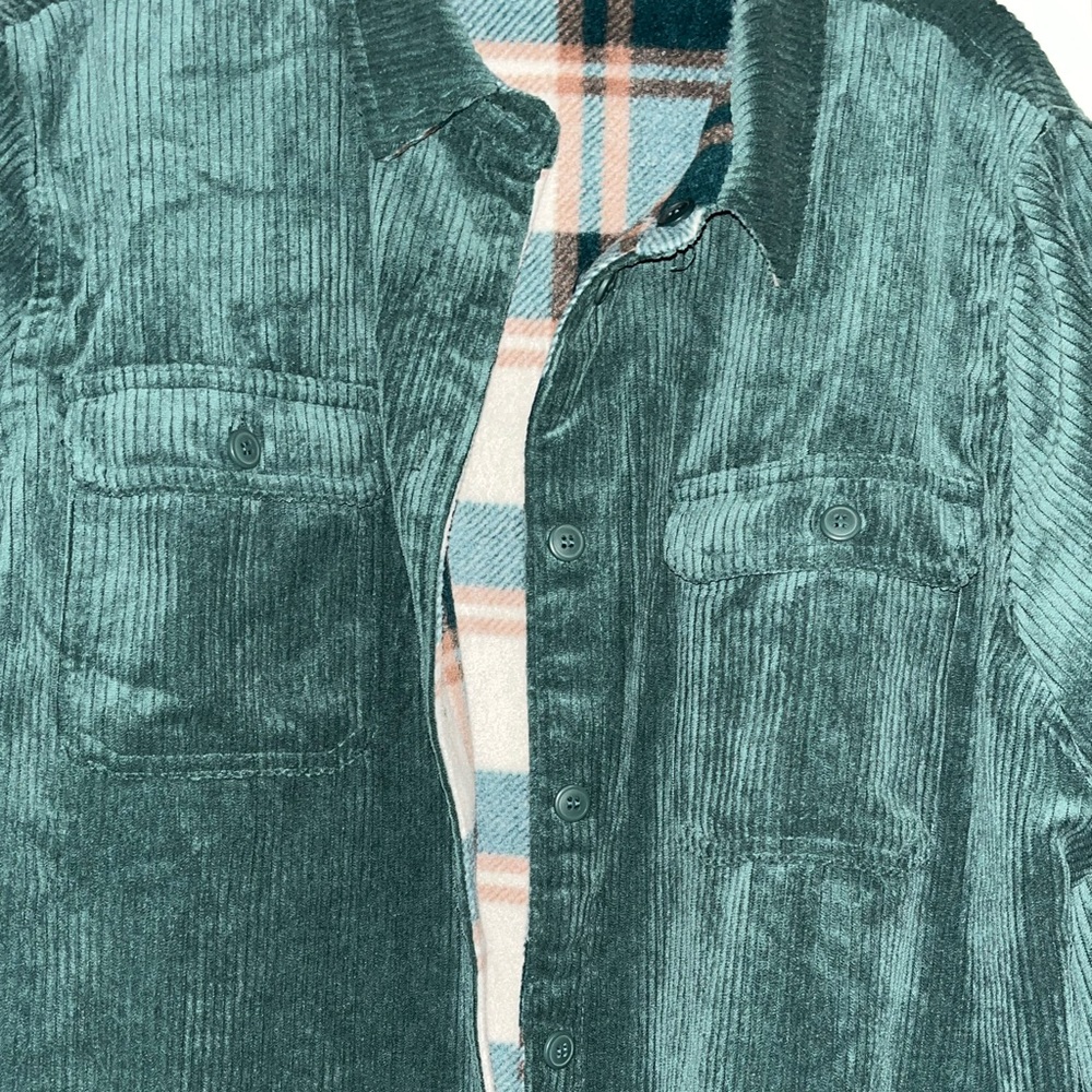 Love Tree•Reversible Plaid & Green Utility Jacket - Picture 3 of 15